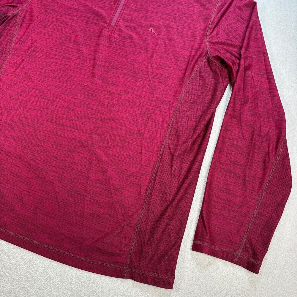 Tommy Bahama Island Zone 1/4 Zip Mens XL Burgundy Red Perforated Lightweigh Logo - Picture 6 of 16